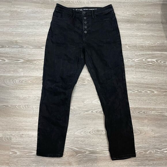 RJeans Black Curvy Hight Rise Jeans Cotton Button Up Jeans Denim - Picture 1 of 11